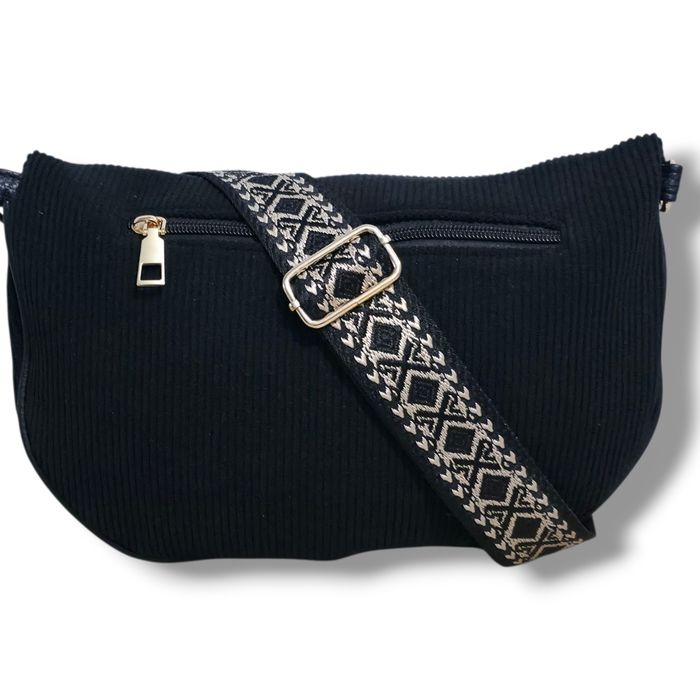 Grand sac banane en velours - Noir - photo numéro 4