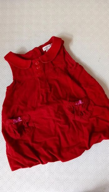 Robe velours rouge 6 mois