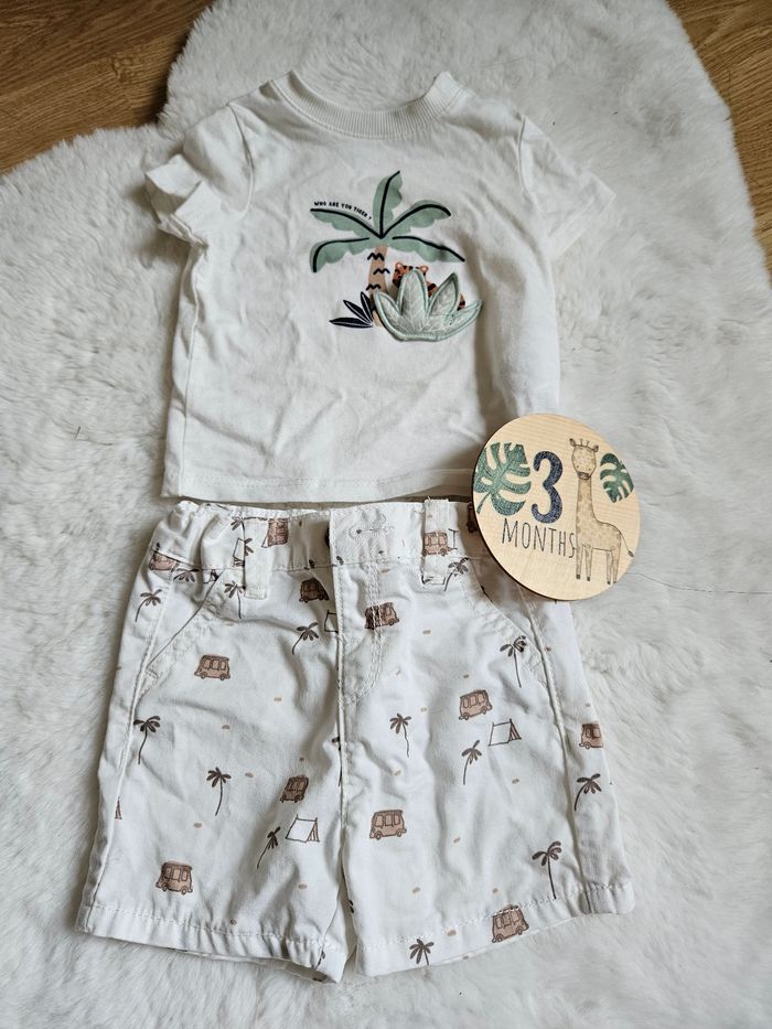 Ensemble tee shirt + short 3 mois kiabi - photo numéro 2