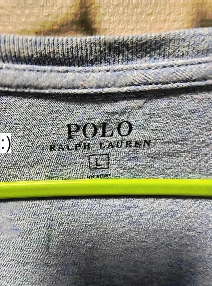 T-shirt Ralph Lauren Bleu Chinée – Taille L - photo numéro 4
