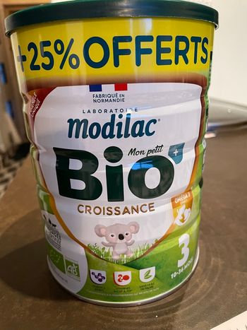 Lait maternisé Modilac bio croissance 