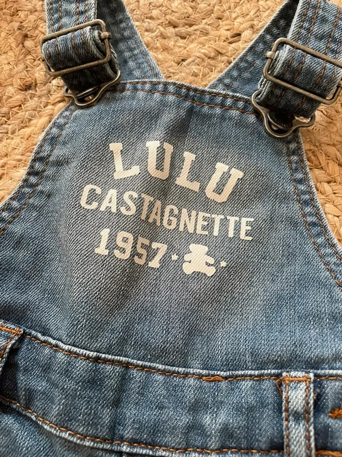 Salopette short en jean 6 mois - photo numéro 2