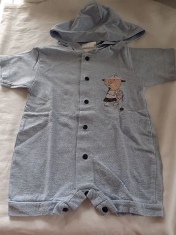 Combishort à capuche manche courte bébé garçon taille 6 mois Ick Ou