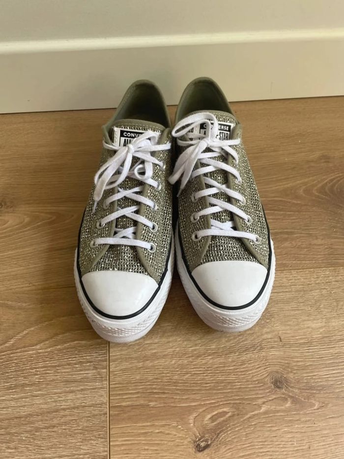 Converse basses kaki semelle épaisse - photo numéro 2