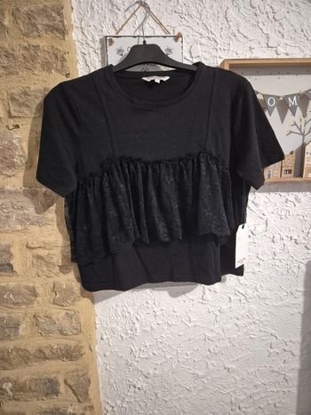 Magnifique crop top noir avec dentelle Brave Soul London taille L