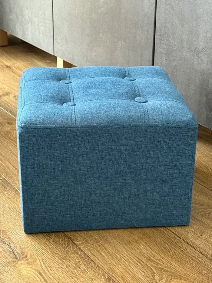 Tabouret en tissu capitonné Atmosphera 40cm