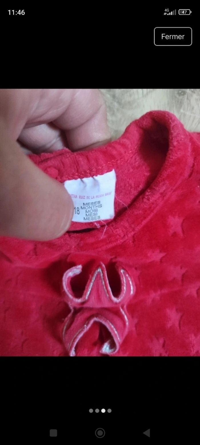 Pyjama bébé fille 18 mois rouge Agatha Ruiz de la Prada - photo numéro 3