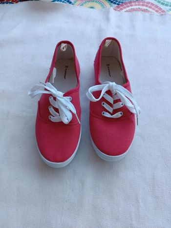 Baskets en toile rose