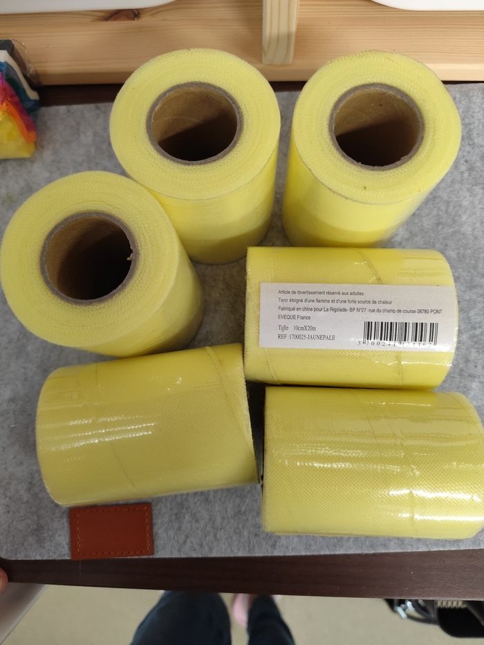 6 bobine de tulle jaune