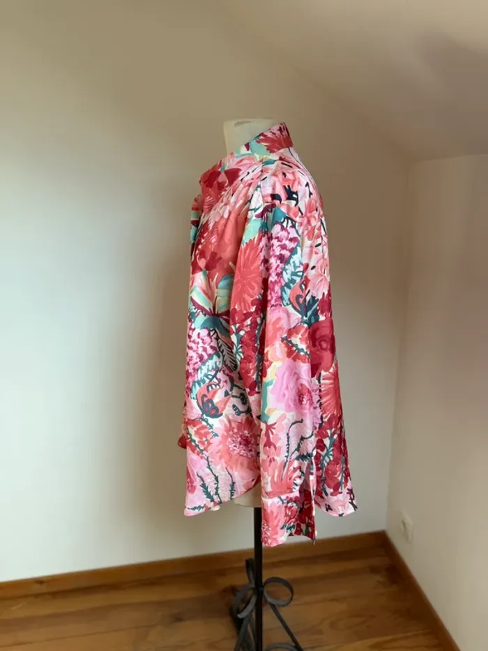 Superbe chemise blouse fleurie fluide neuve H&M tres ample 🌸 42 XL 44 XXL - photo numéro 5