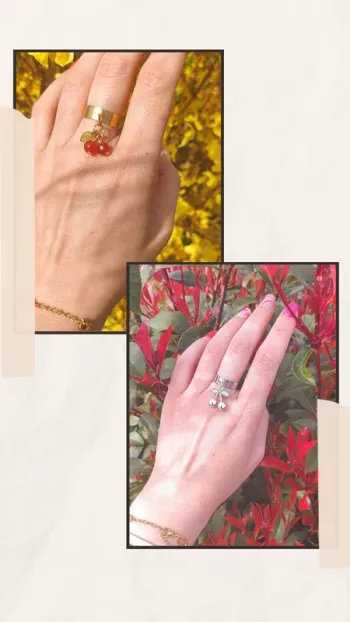 Bague breloque cerise
