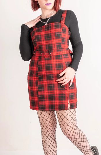 Robe chasuble pinafore motif tartan H&M 40