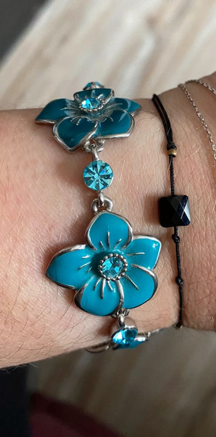 Bracelet fleurs bleues Bleu Citron - photo numéro 2