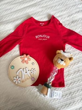 Haut manches longues Kiabi 12 mois rouge