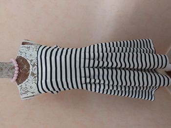 Robe marinière courte sans manche haut dentelle taille 40