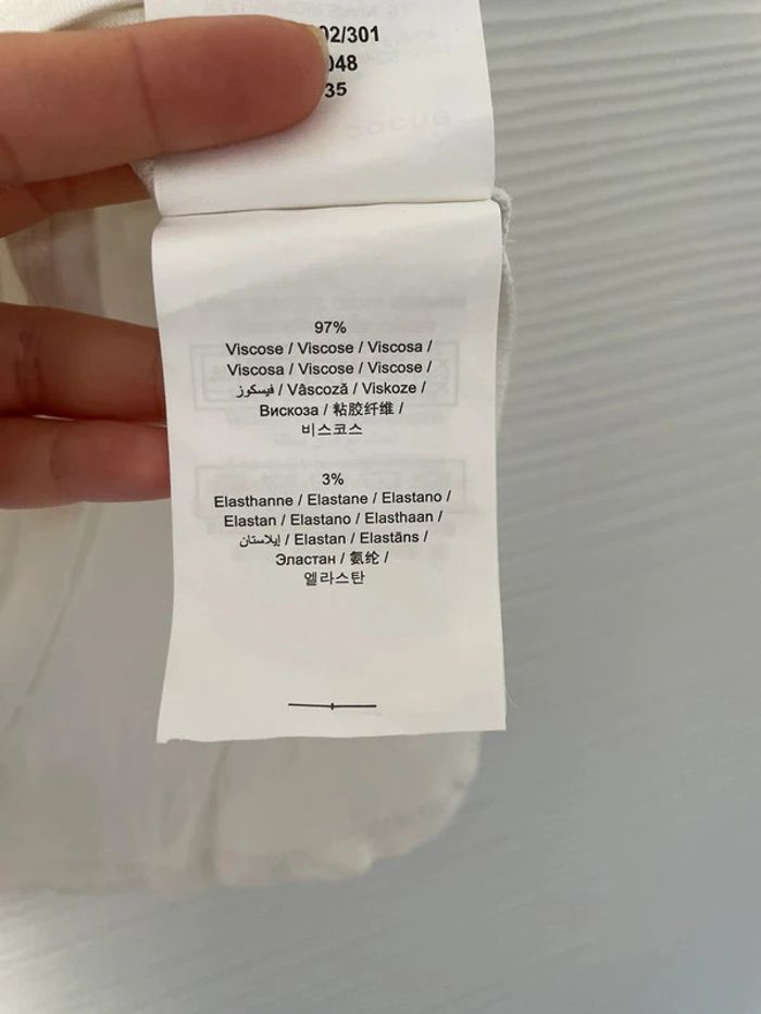 Haut débardeur fluide léger à bretelles fines blanc crème uni à volants décolleté - photo numéro 6