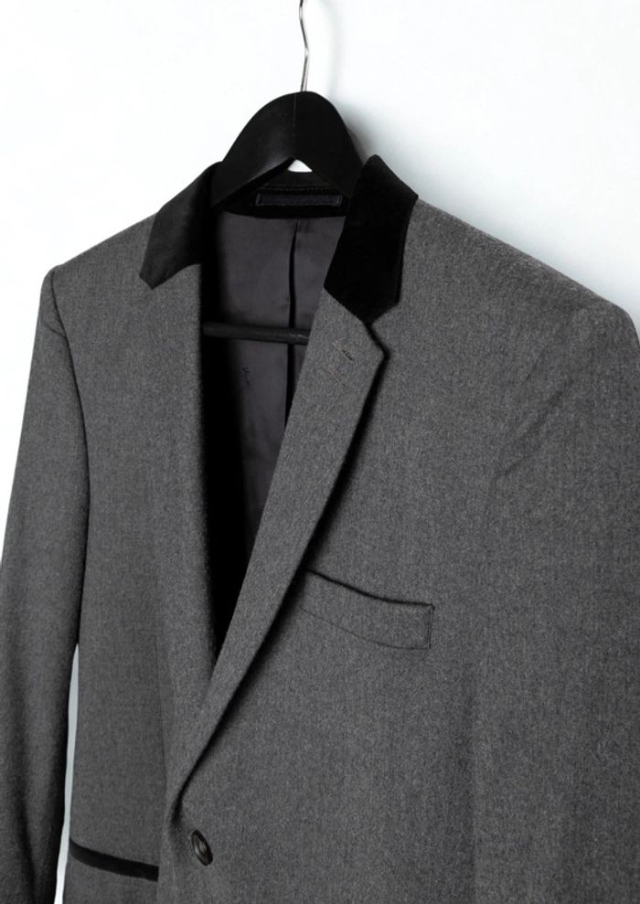 Veste Blazer costume bicolore gris noir • Blazer suit jacket black grey The Kooples Taille 48 (M) - photo numéro 5