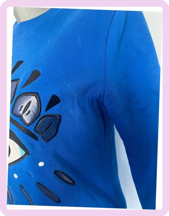 Pull Kenzo Taille M – Bleu avec Imprimé Œil, Style Unique - photo numéro 6