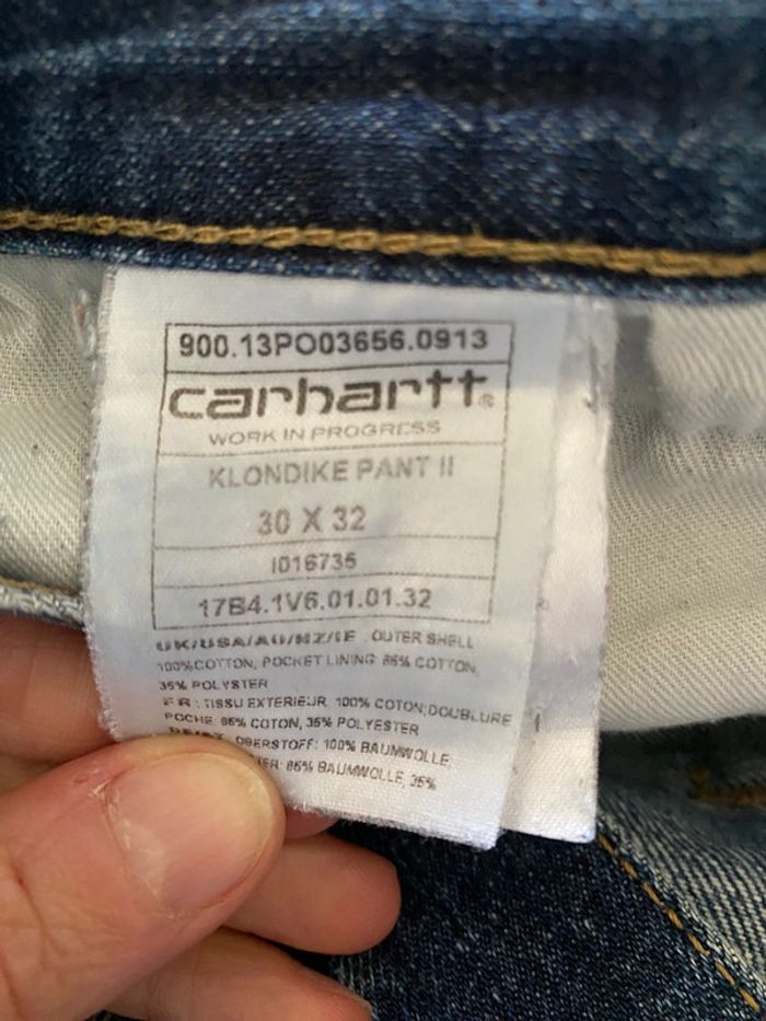 Bermuda short Carhartt en jeans bleu taille 36 / 38 - photo numéro 9