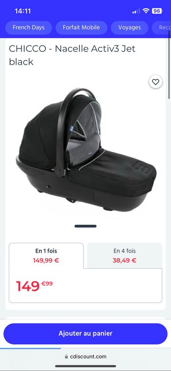 Nacelle chicco activ3