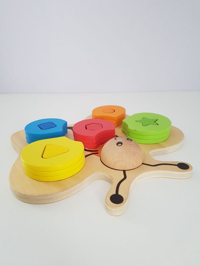 Papillon en bois formes et couleurs à emboîter - photo numéro 5
