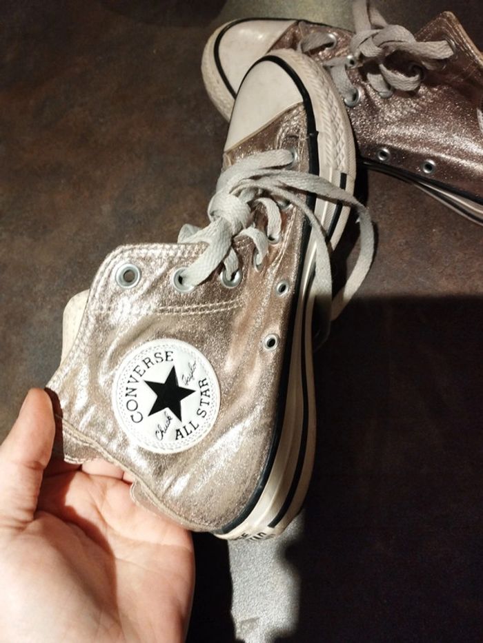 Converse rose argenté fêtes - photo numéro 3