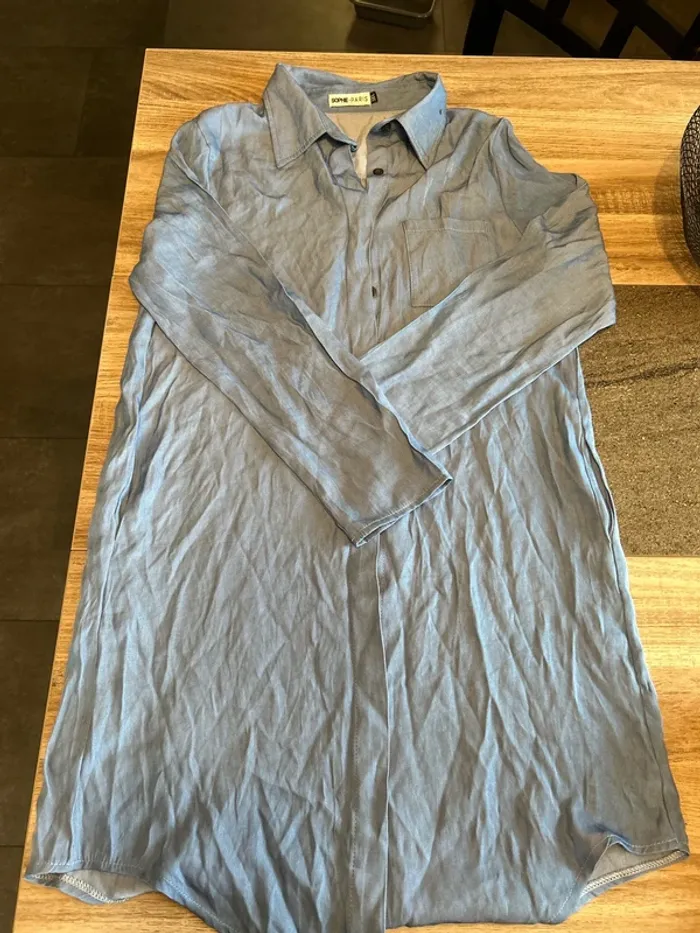 Robe bleue effet jeans courte