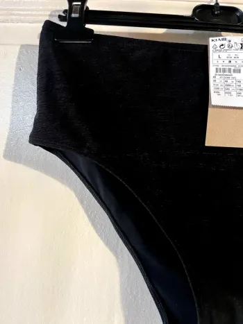 Bas de maillot de bain noir taille haute taille L