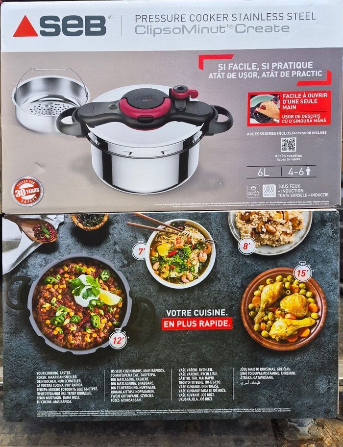 Autocuiseur SEB Clipso create 6L Tout Feux et induction Neuf.