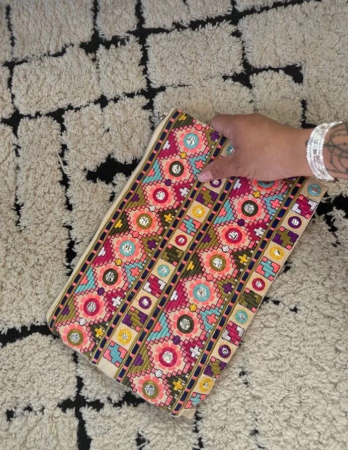 Grande pochette ethnique colorée - photo numéro 3