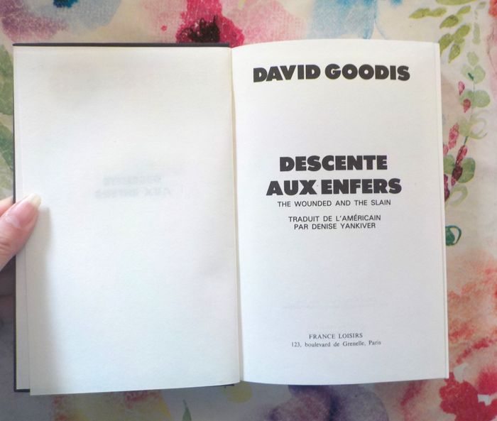 DESCENTE AUX ENFERS de David GOODIS Ed. France Loisirs