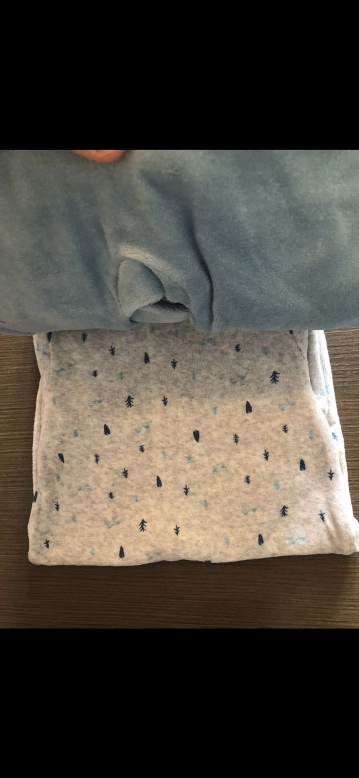 lot de deux pyjamas en velours garçon 6 mois - photo numéro 2