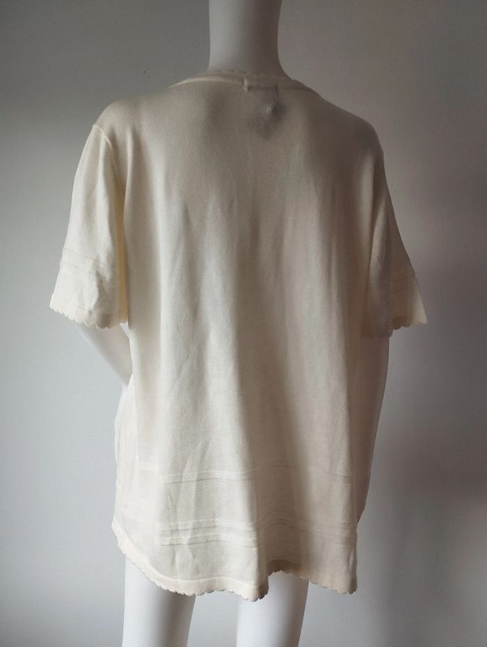 Pull écru manches courtes Damart taille 46/48 - photo numéro 3
