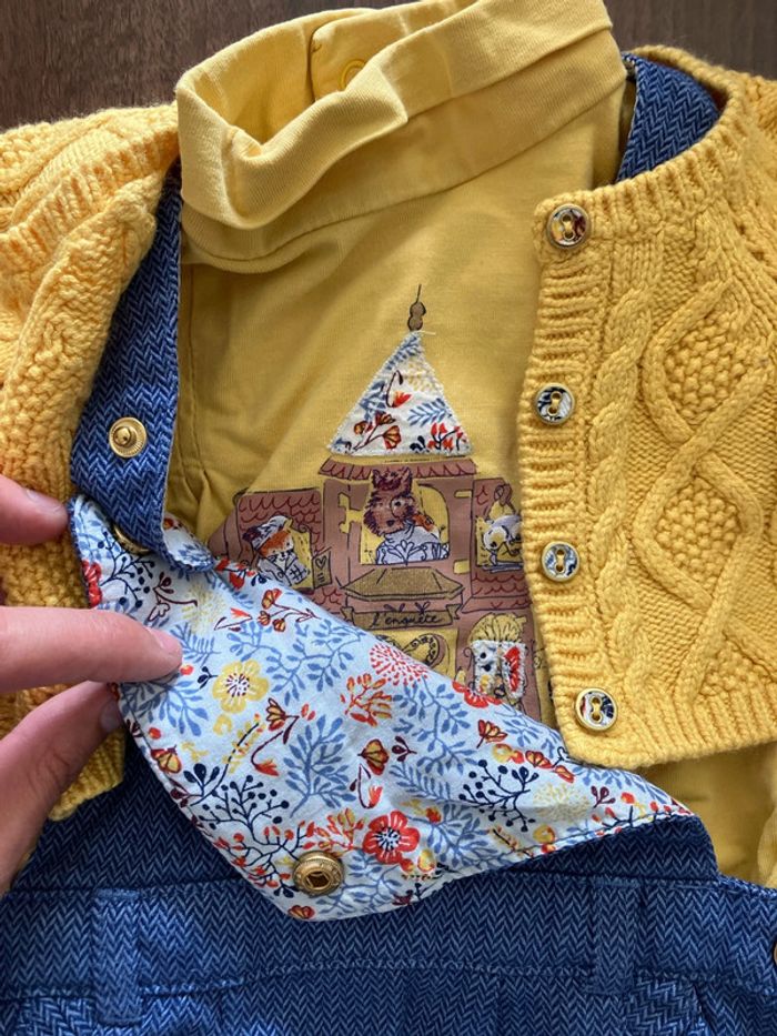 Ensemble 9 mois robe t-shirt gilet - photo numéro 3