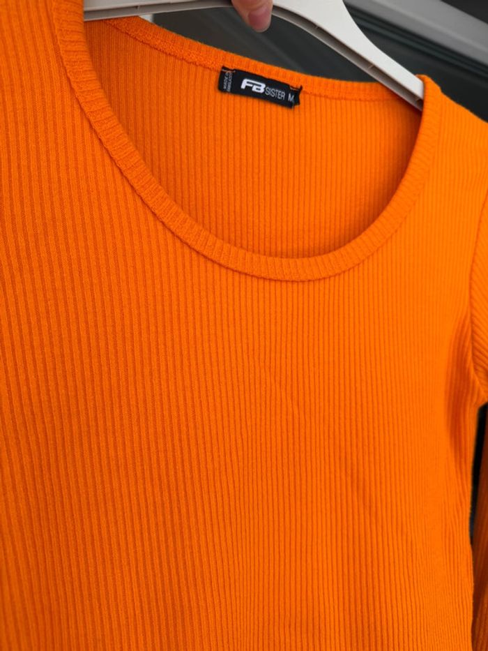 Haut manches longues orange - photo numéro 3
