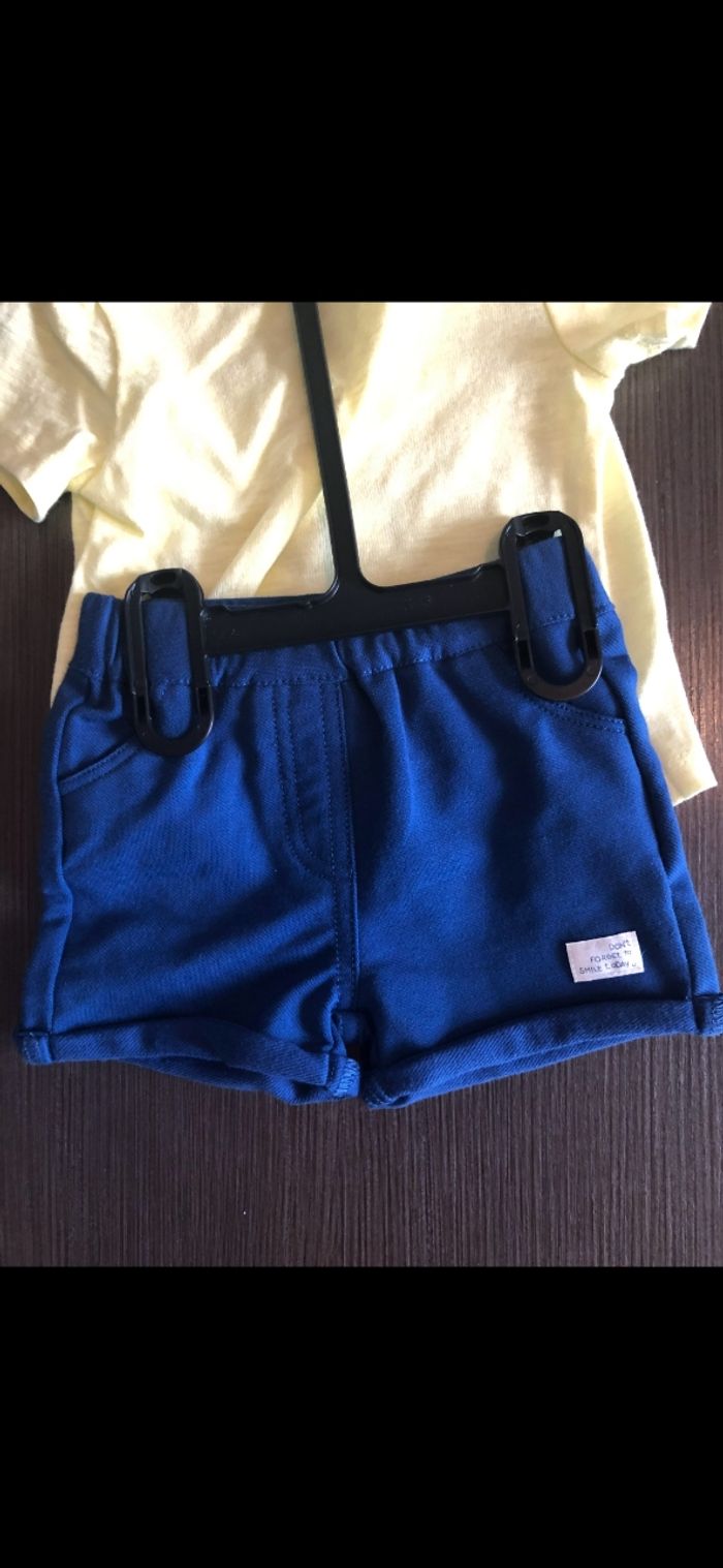 Ensemble tee-shirt short garçon tex baby 67 cm 6 mois - photo numéro 2