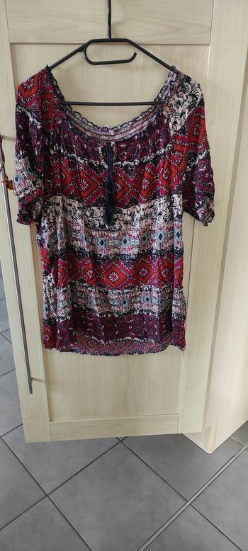 T-shirt Manches courtes motif beige/bdx Gemo 50