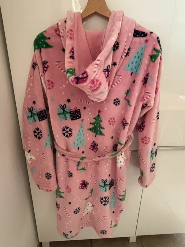 Robe de chambre toute douce motifs Noël 12-13 ans - photo numéro 2