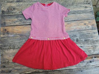 Superbe robe mariniere Petit Bateau 🚢 rouge et blanche 24 mois 2 ans