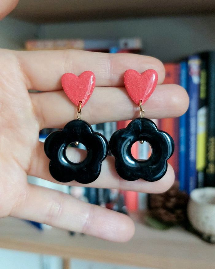 Boucles fleur et coeur