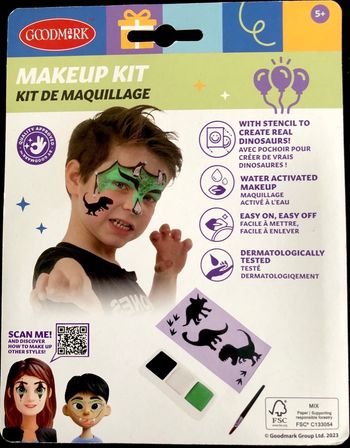 Kit de maquillage avec pochoir dinosaure 