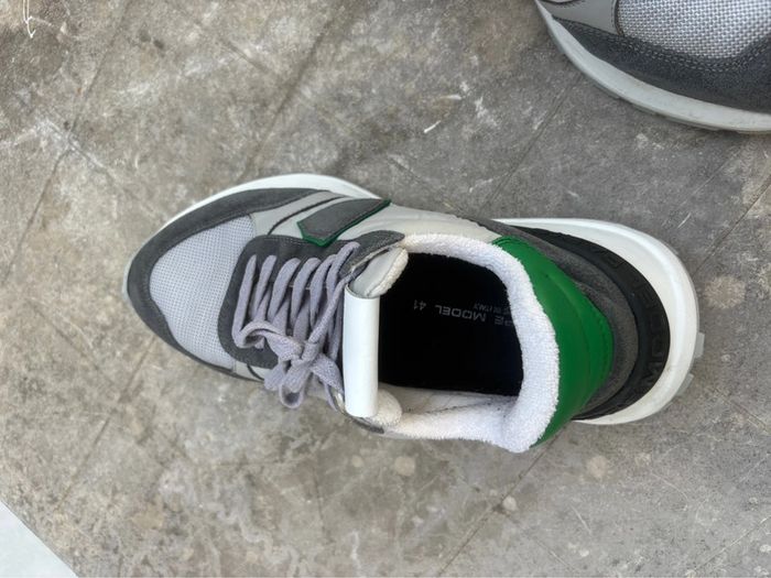 Baskets Philipp model Antibes Grises Vert altu W004 taille 41 - photo numéro 3
