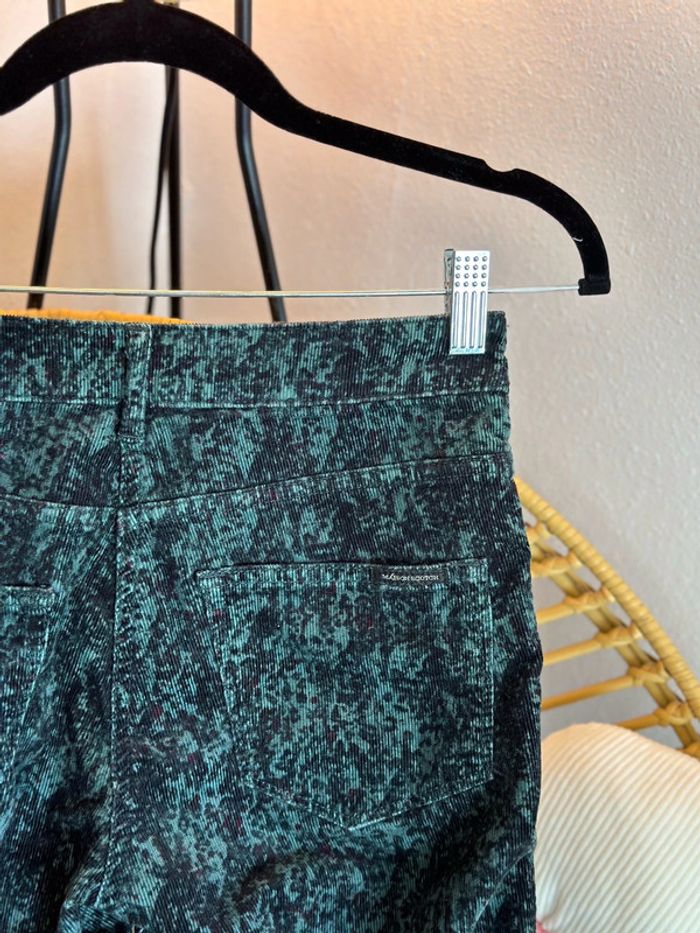 Pantalon slim Maison Scotch en velours vert et noir - Taille 36 - photo numéro 6