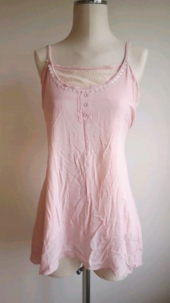 Débardeur rose dentelle - small lumineux