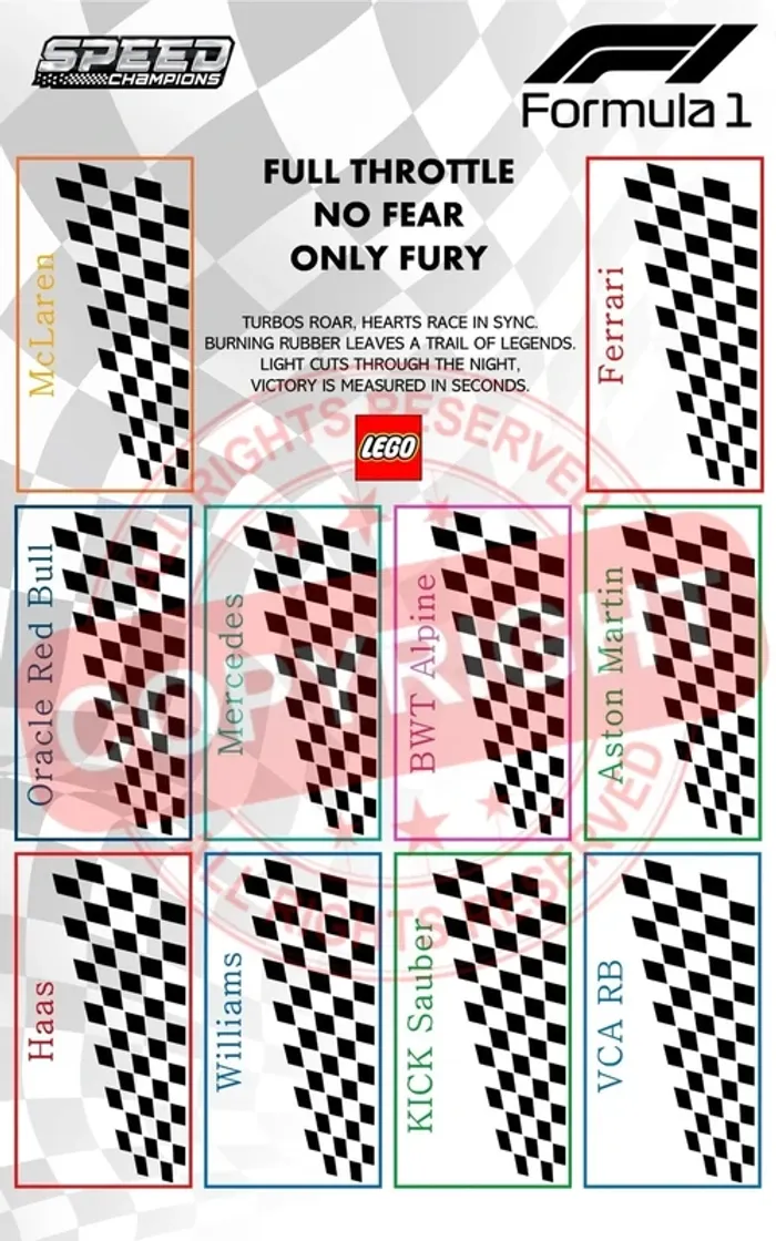 Affiche LEGO Speed Champions – Édition F1 2024 Full Throttle No Fear, Only Fury - photo numéro 3
