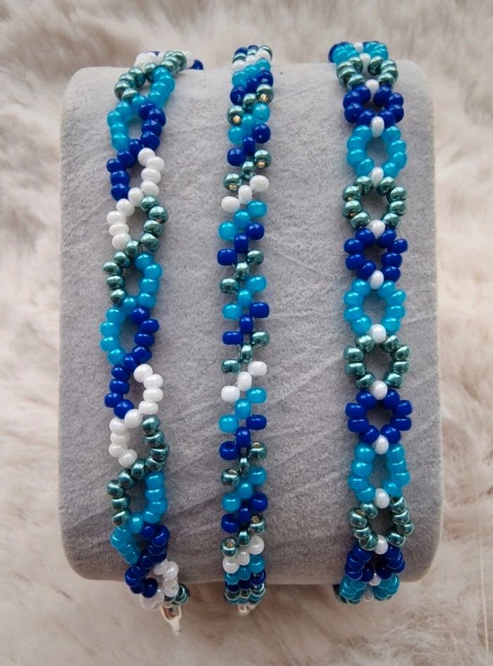 Lot de 3 bracelets bleu