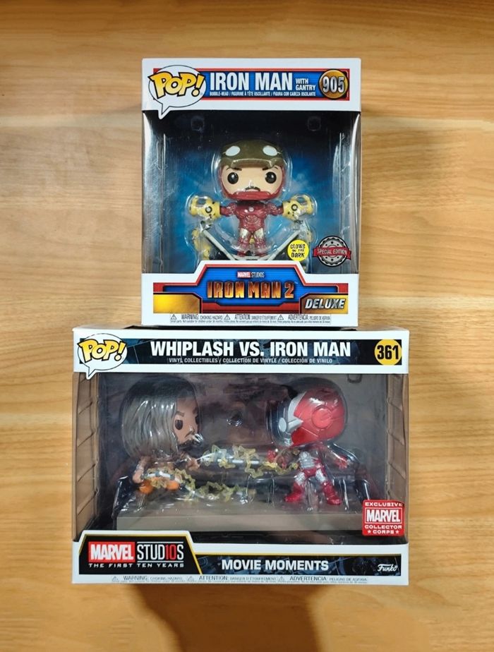 Lot 2 Funko Pop! Whiplash Vs. Iron Man 361 / Iron Man With Gantry 905