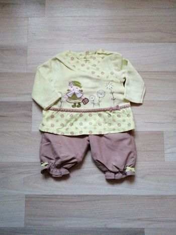 Ensemble pantalon doublé + haut velours