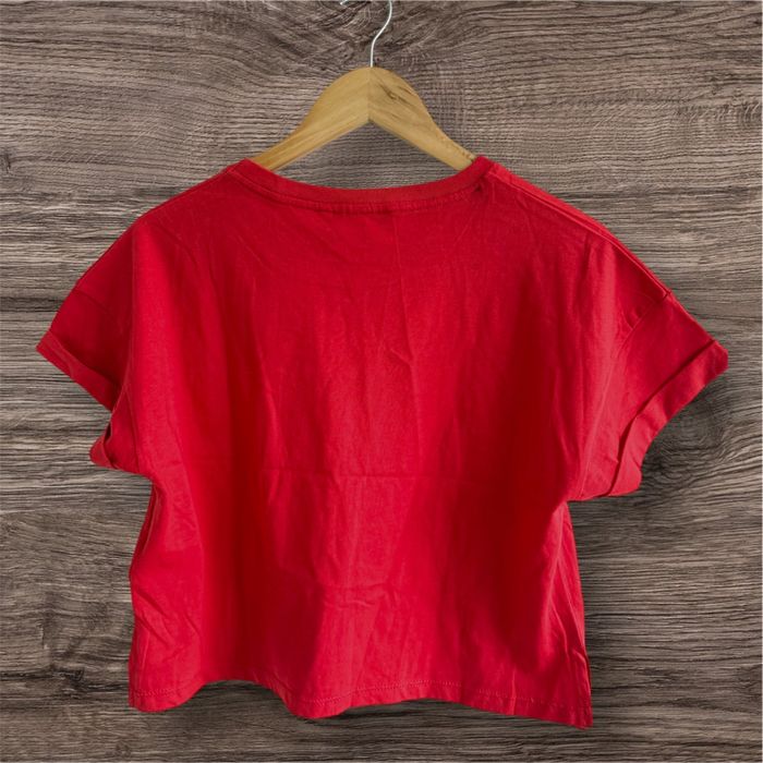 T-shirt manches courtes rouge et noir Mickey Disney taille 34XS - photo numéro 2