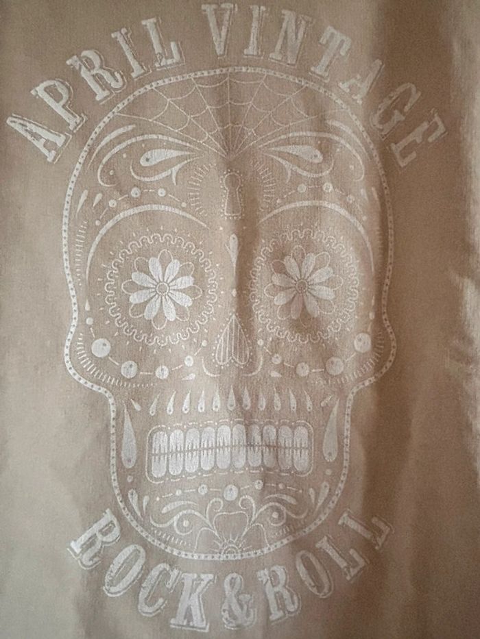 Sweat beige skull April Vintage - photo numéro 2